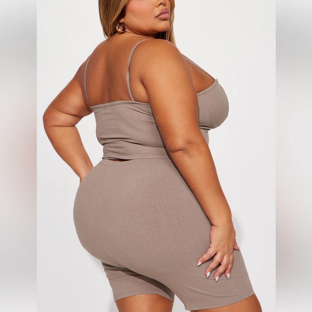 Helen Heavy Rib Short Set - Mocha - Picture 6 of 6